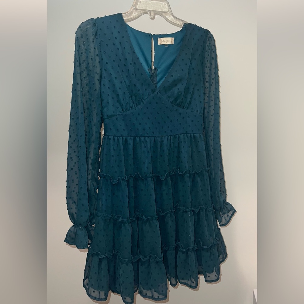 Peacock blue, Swiss dot, Alter’d State dress in a SMALL.